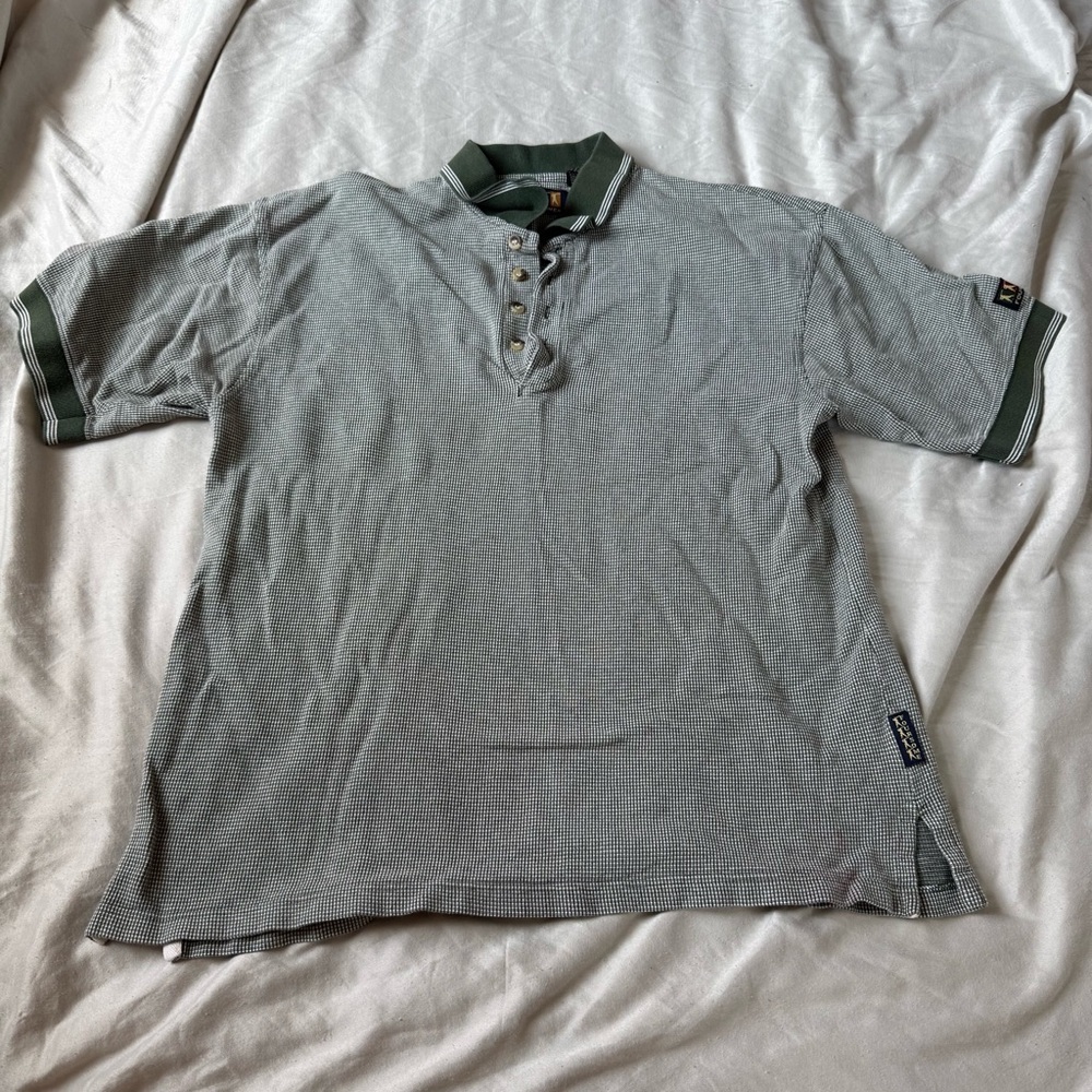 Foursome Green White Short Sleeve Golf Shirt Size Large